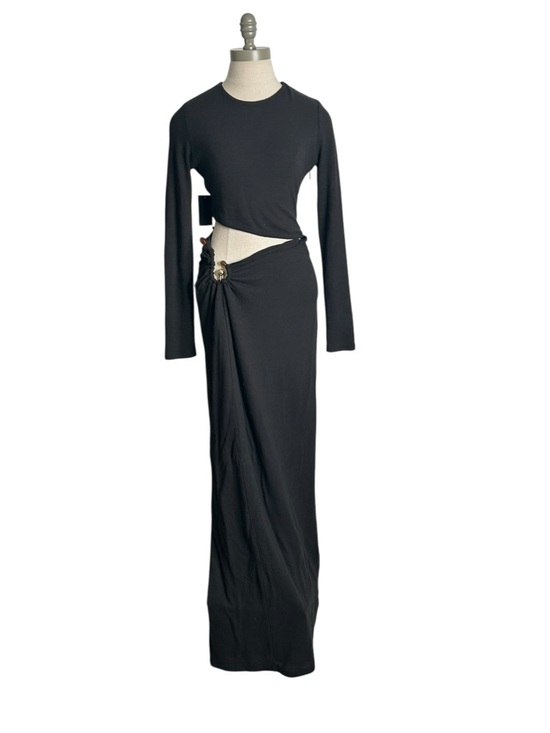 JLUXLABEL Summer Romance Cutout Side Long Sleeve Maxi Dress Black Size Large NEW - Picture 15 of 16